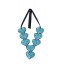 Blue Sequin Heart Bib Necklace 