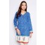 Indian Printed Full Sleeves Kurti Top in Blue