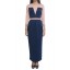 Electra Dress in Dark Blue and Peach 