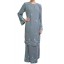 Embroidered Kurung in Grey 