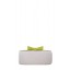 Kowloon Bow Snakeskin Minaudiere in White and Neon Green