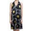  Printed Halter Dress in Black