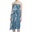 Dandelion Cotton Batik Pareo Dress in Aqua Blue