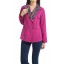 Ingrid Peplum Blazer with Small Flower in Fuchsia