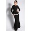 Melati Drop Peplum Kurung in Black with Sarong
