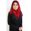 Leya Polka Hearts Shawl in Dark Red