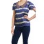 Softly Print Peter Pan Top in Blue and Grey Collar