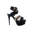 Gerry Leopard Woven Platform Heels in Black