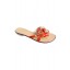 Flower Diamonte Low Flats in Coral