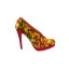 Marcus Floral Pumps in Maroon