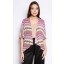 Printed Geometric Gaya Cardigan in Pink