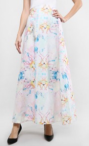 Fairytale Forest Maxi Skirt in Light Pink Print
