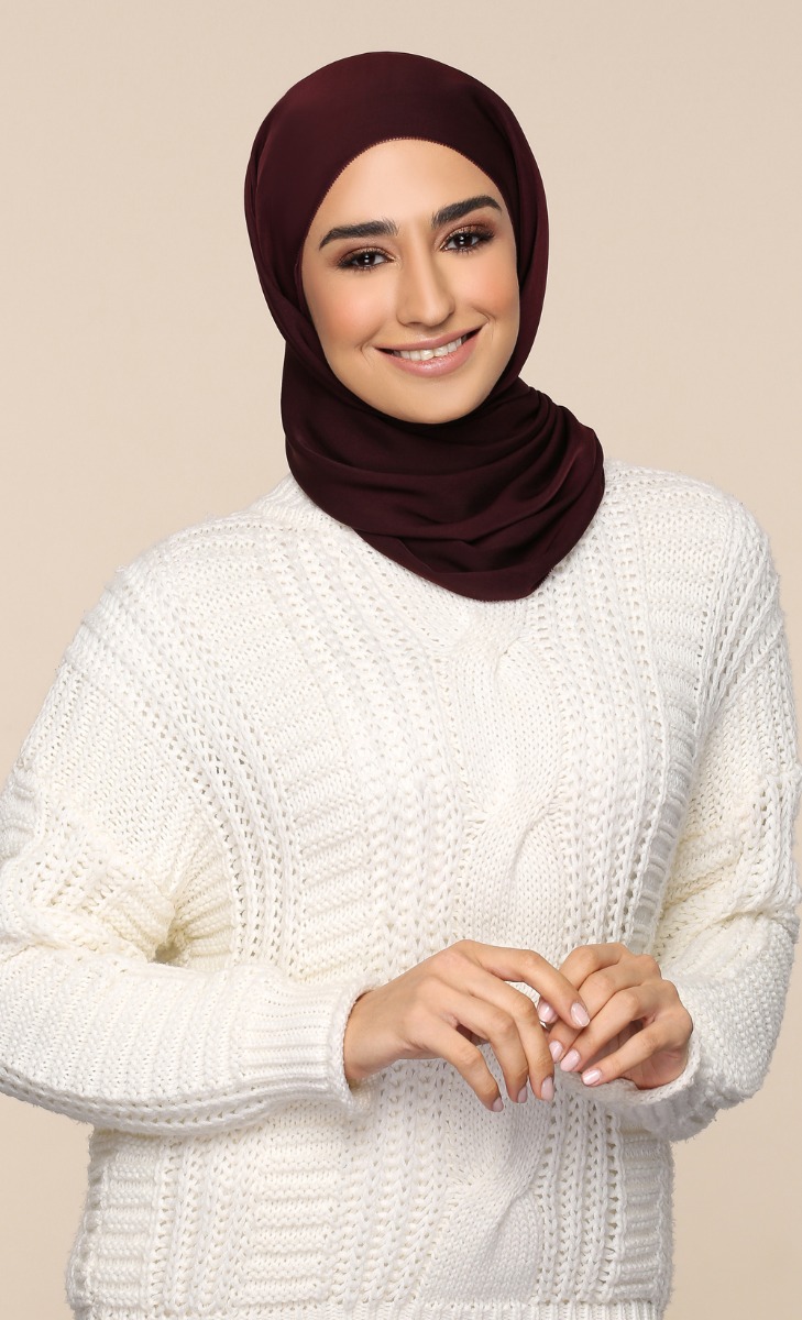 Matte Satin Silk Scarf with nanotechnology in Temptress