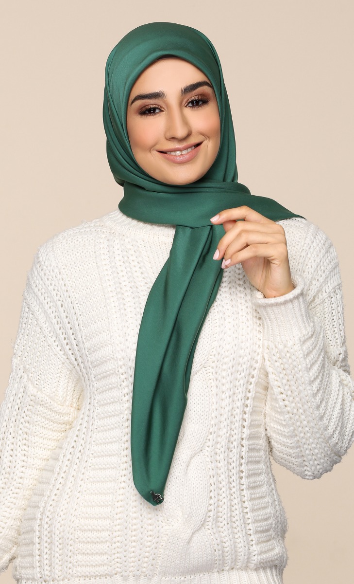 Matte Satin Silk Square Scarf with nanotechnology in Lucky