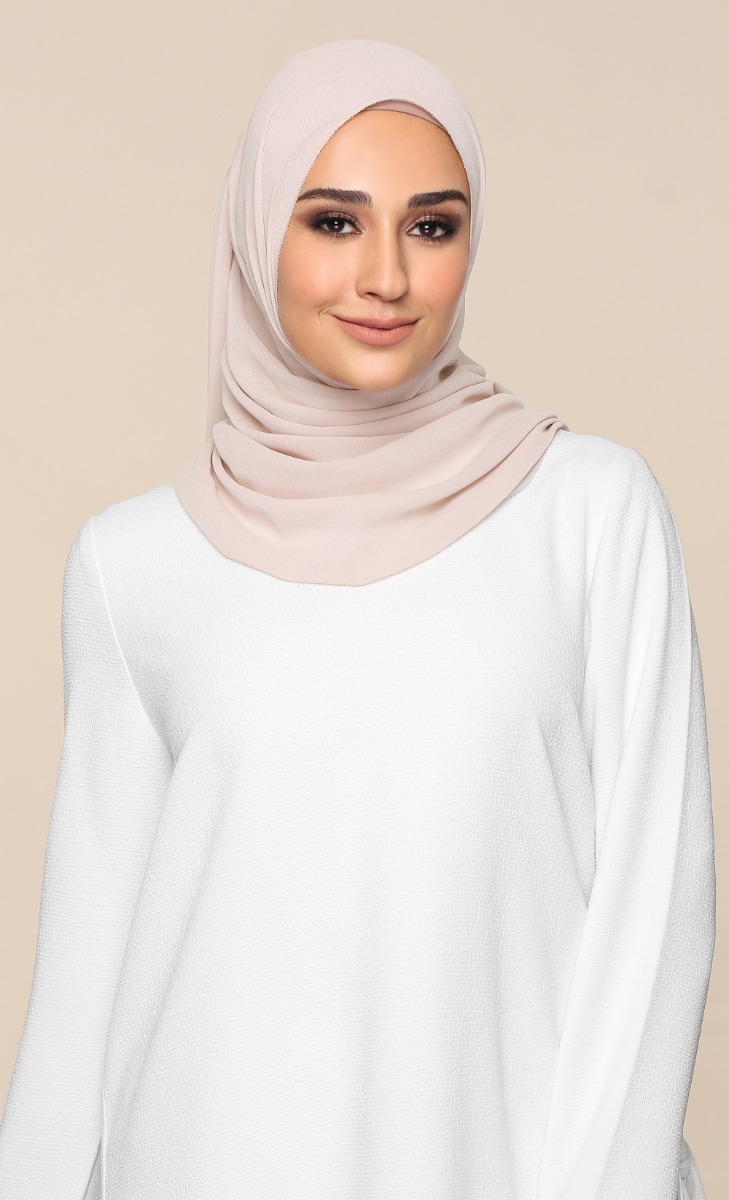 Chiffon Shawl with Nanotechnology in Creamy