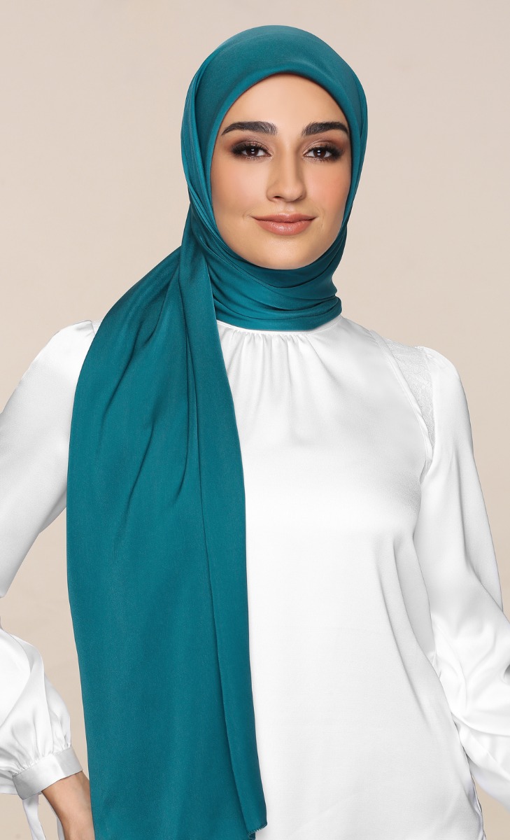 Matte Satin Silk Scarf with nanotechnology in Sour Ribbon