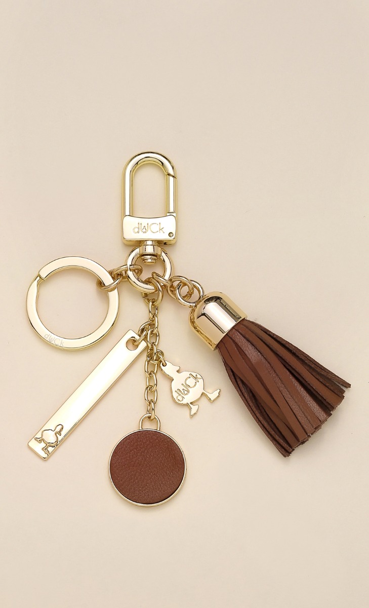 Silhouette Tassel Keychain	in Tangerine