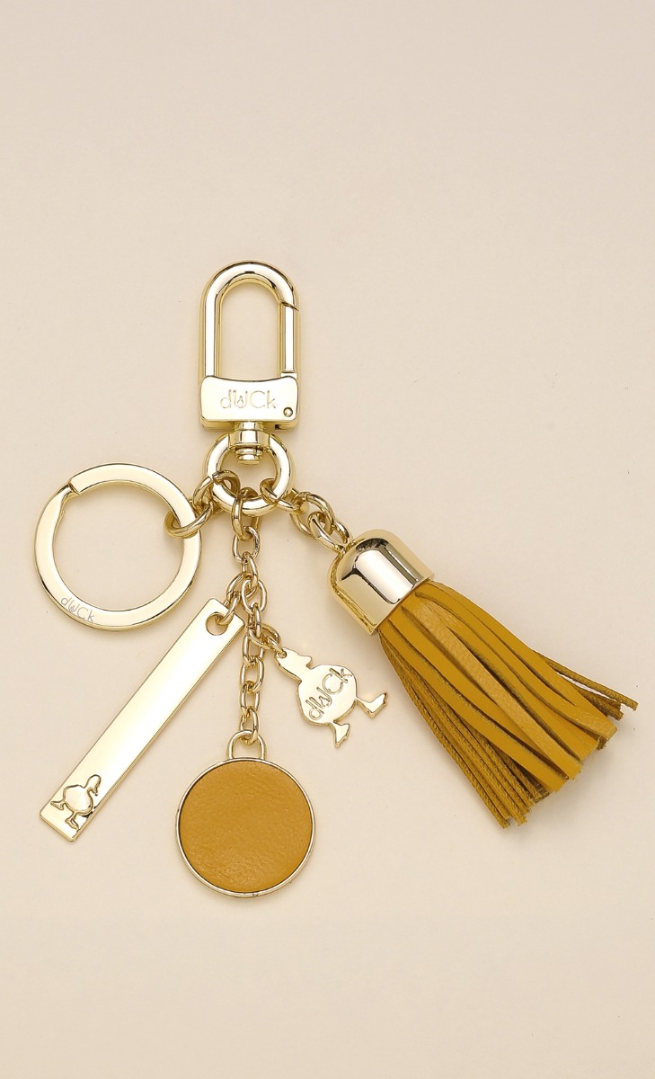 Silhouette Tassel Keychain	in Lemon