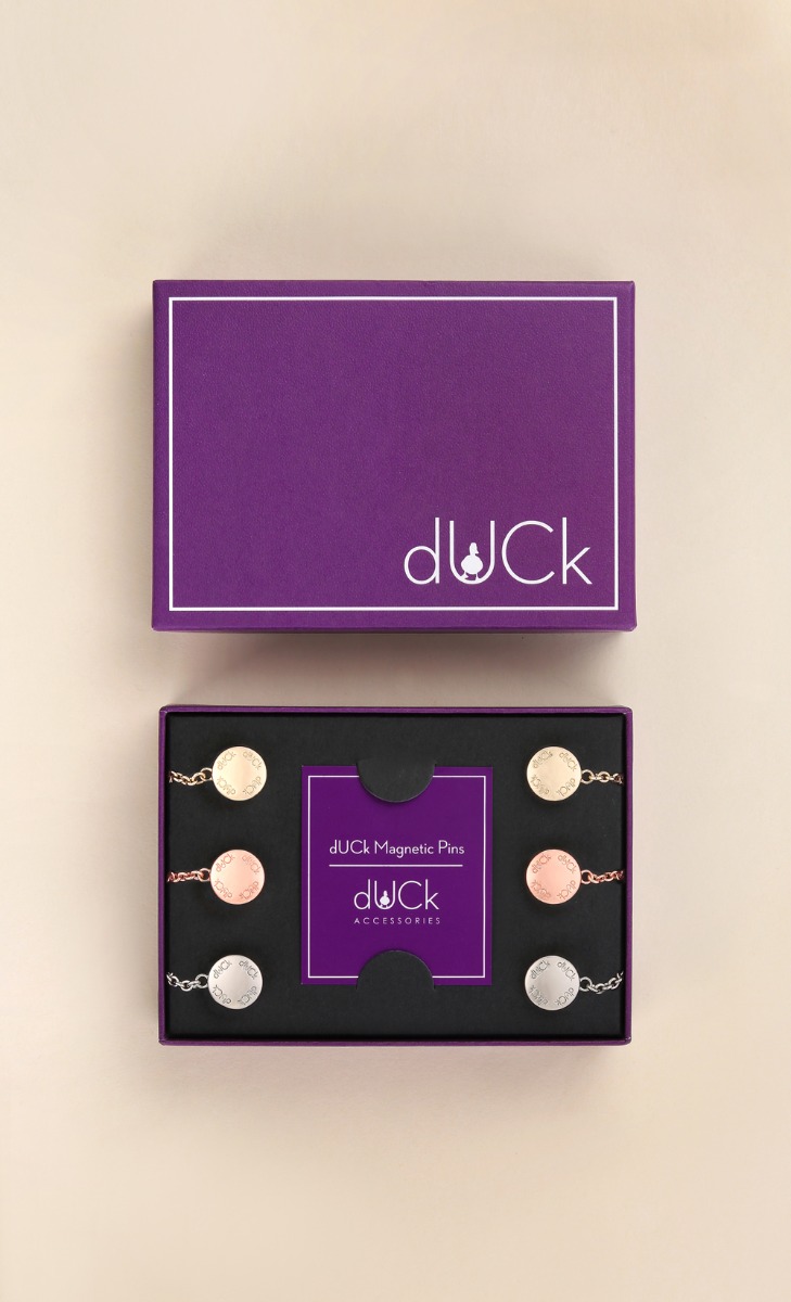 Magnetic Pins with Chain in Rose Gold, Gold and Silver