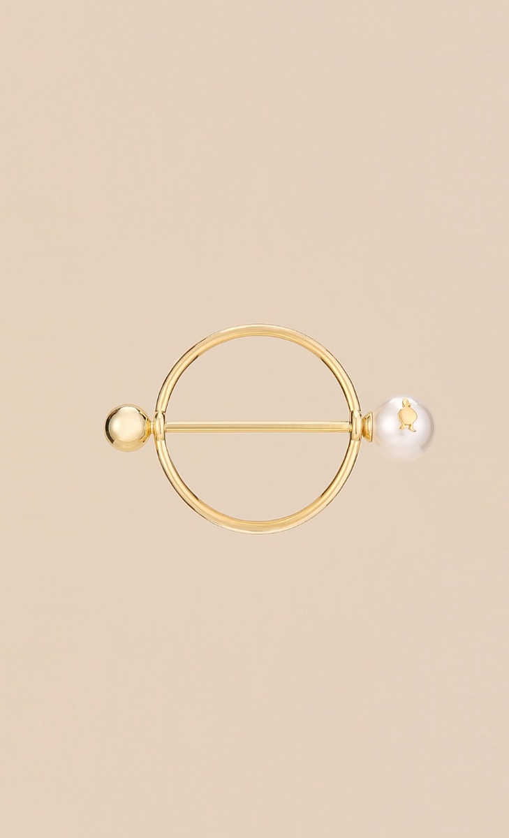 Pearl Scarf Ring in Gold