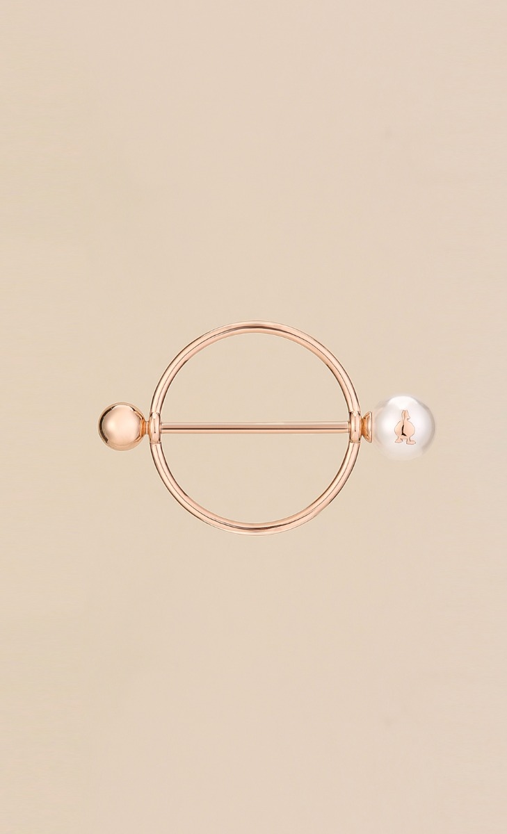 Pearl Scarf Ring in Rose Gold