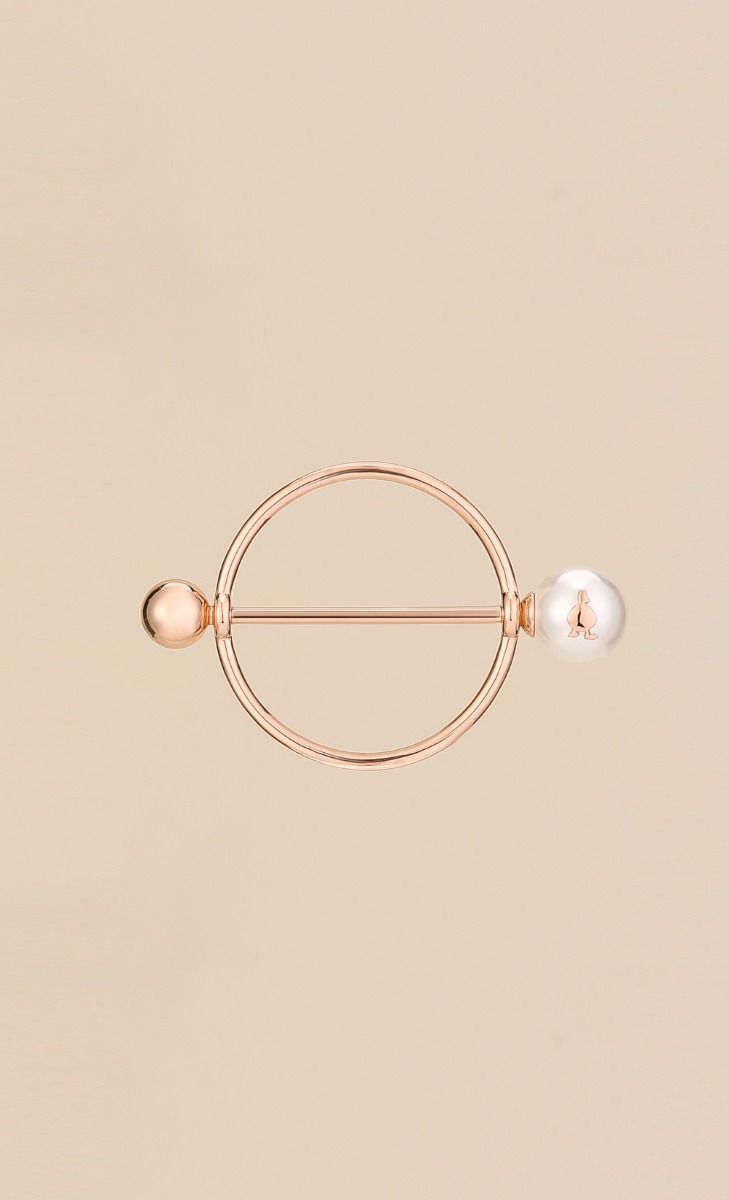 Pearl Scarf Ring in Rose Gold