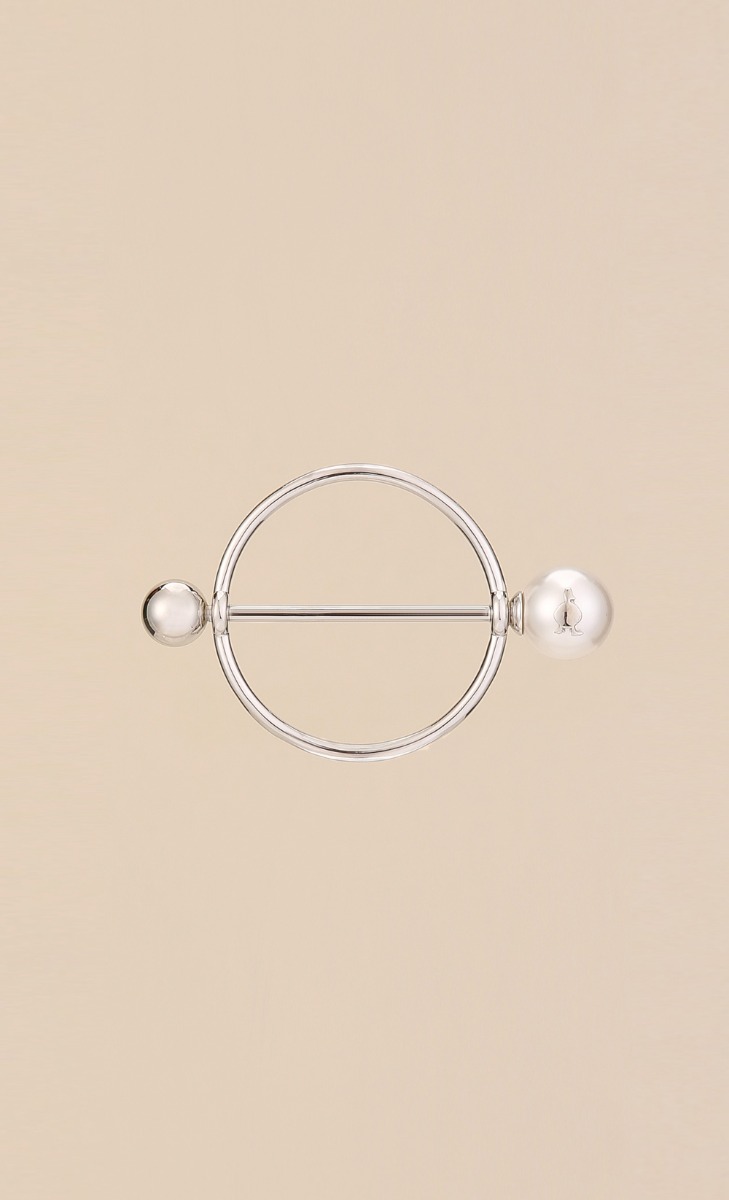 Pearl Scarf Ring in Silver