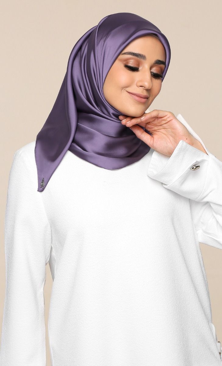 Starter Kit -Satin Silk Square Scarf in Huckleberry image 2