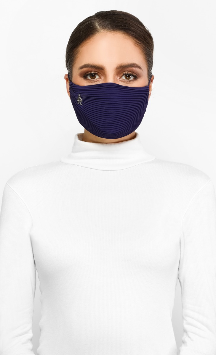 Pleats Face Mask in Regal | FashionValet