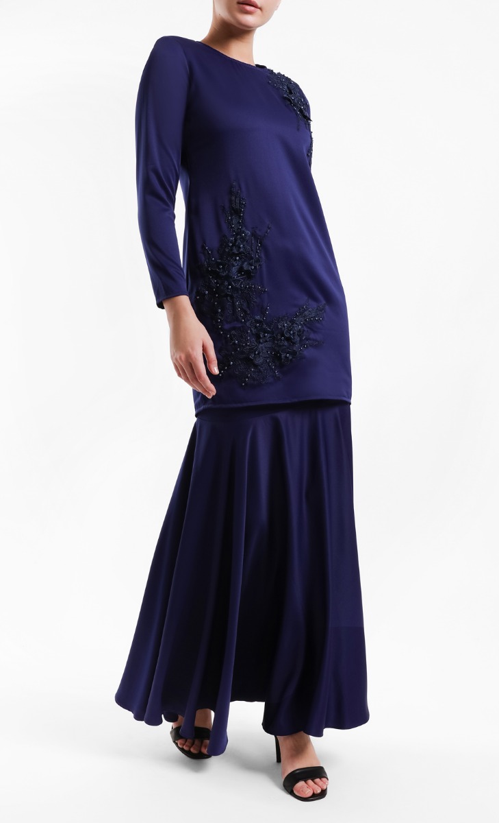Cassia Kurung Set in Moonlight Blue