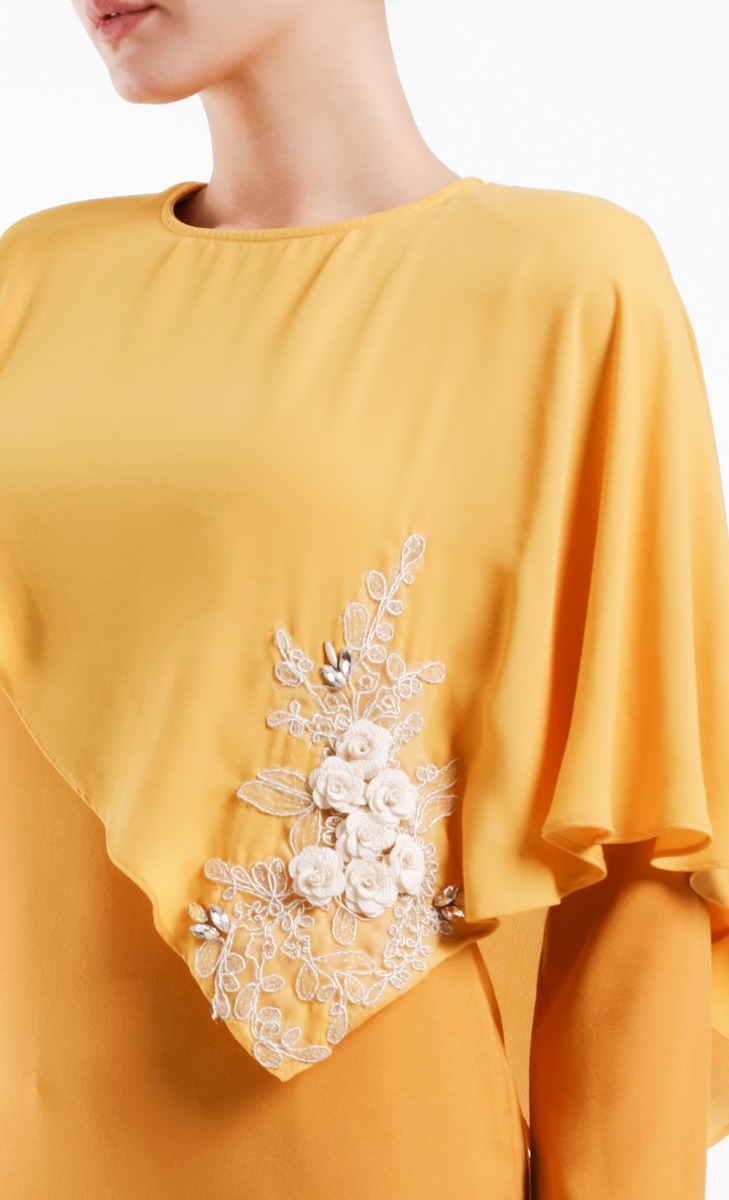 Wisteria Queen Kurung Set in Mustard image 2