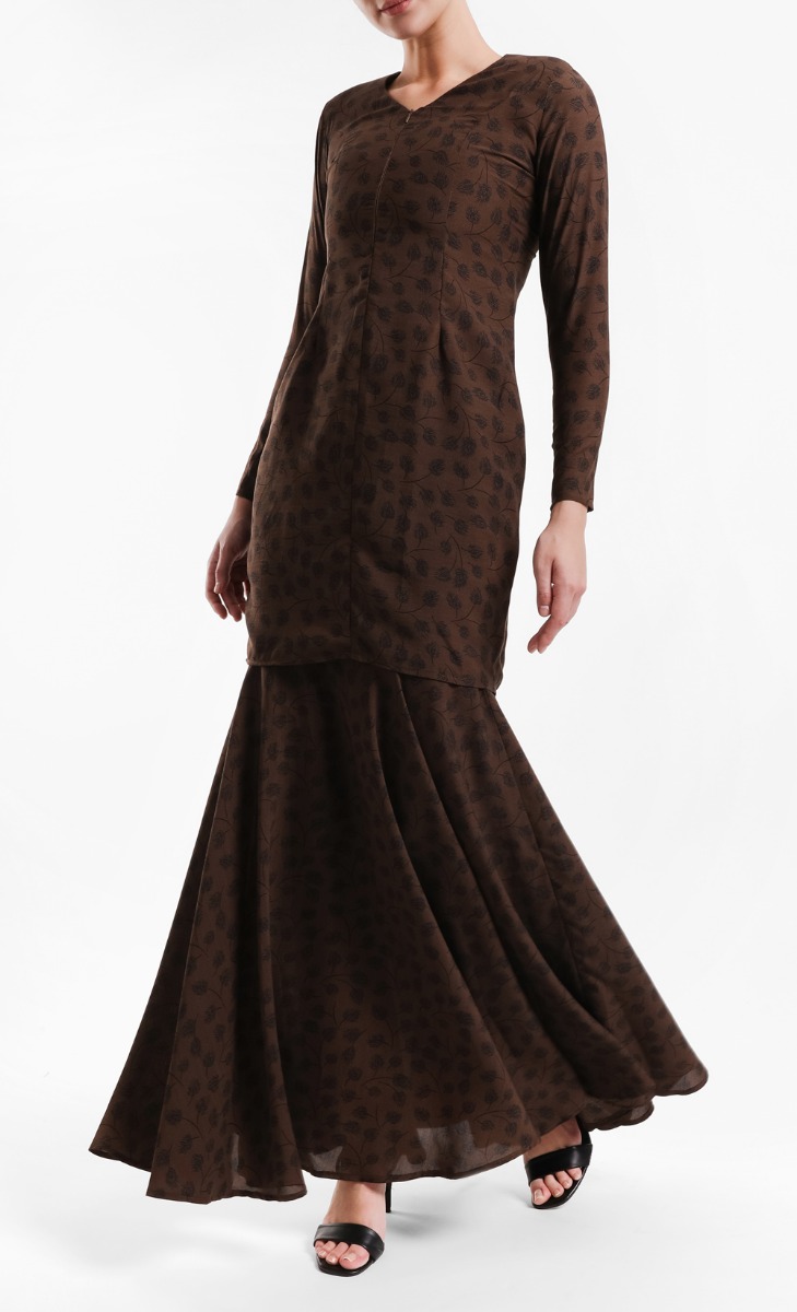 Callalily Kurung Set in Olive