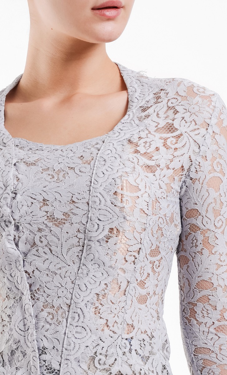 Lace Kebaya Top In Lilac Blue image 2