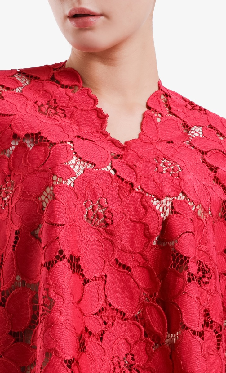 Bethari Lace Tunic Set In Fuchsia image 2