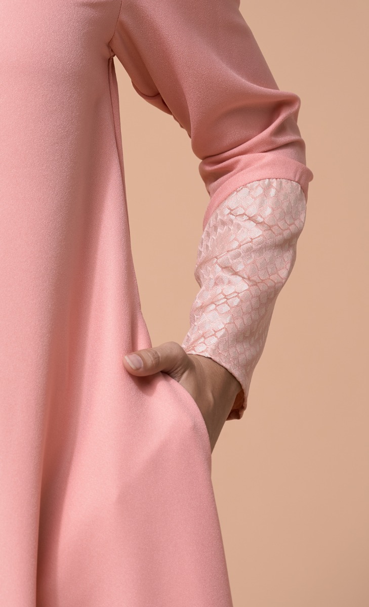Baheera Dress in Peach Pink image 2