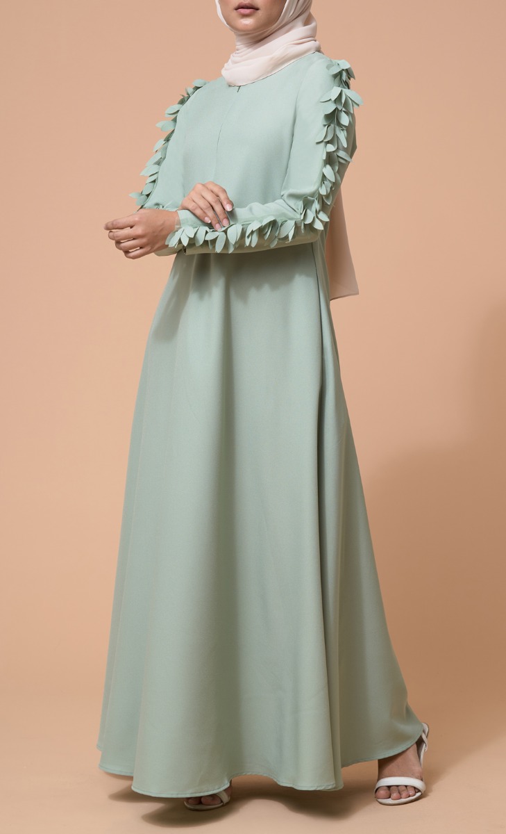 Raina Dress in Smoke Green