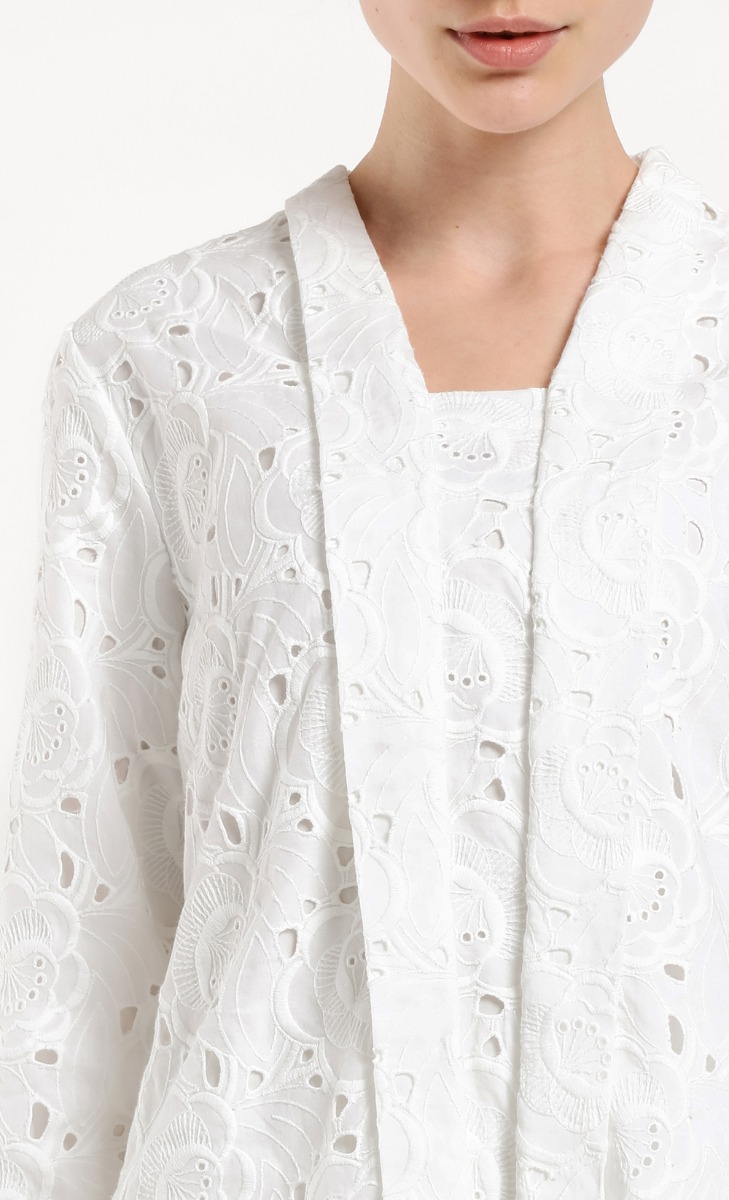 Salma Emboidered Kebaya Set	in Off White image 2