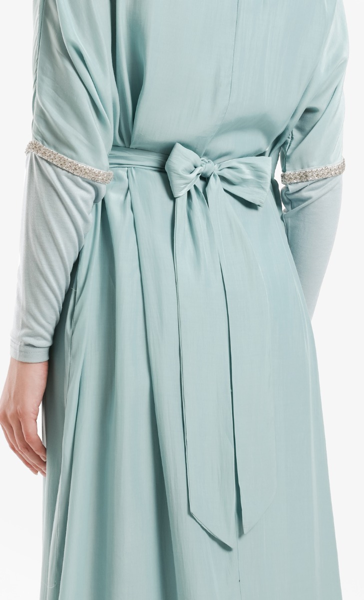 Rose Maxi Long Dress In Teal Blue image 2