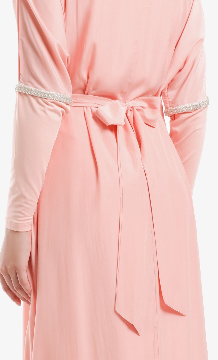 Rose Maxi Long Dress In Soft Pink image 2