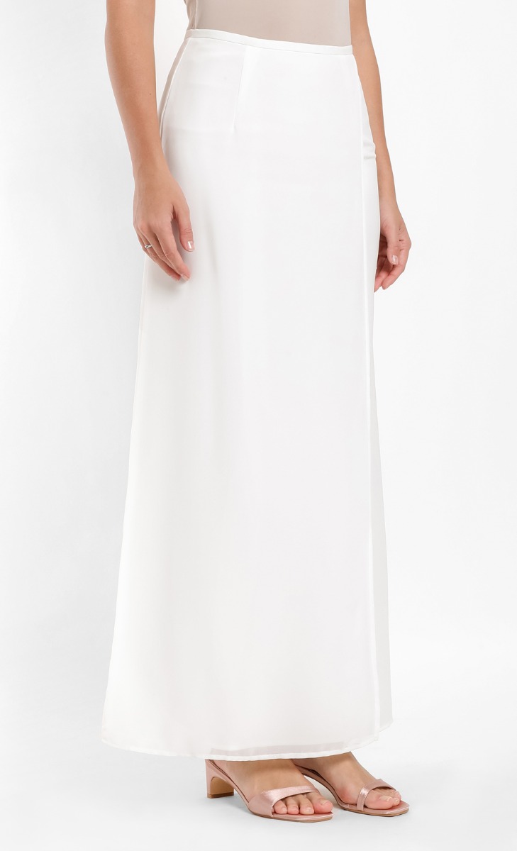 Viscose Panel Layered Skirt in White image 2