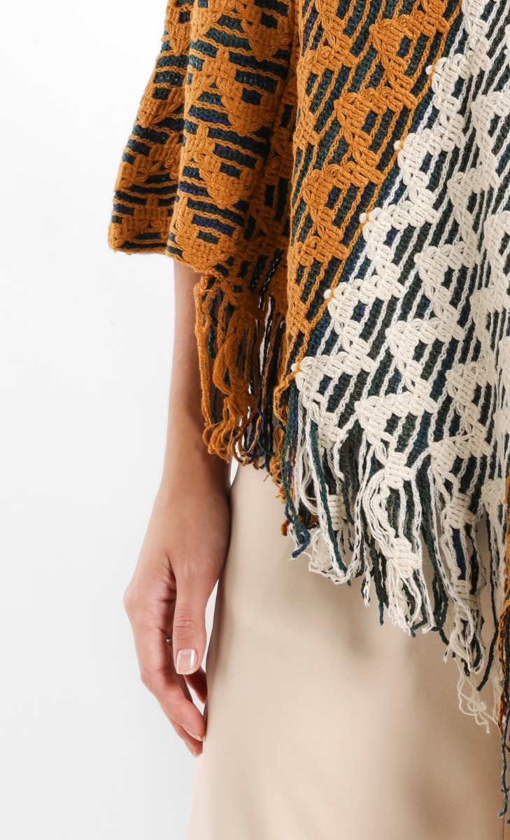 Bronwen British Style Pullover Cape in Mustard image 2