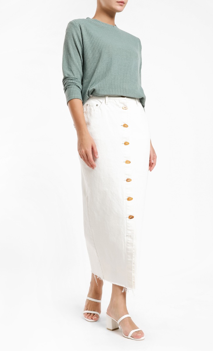 Hanora Knitted Bottoming Shirt in Grey