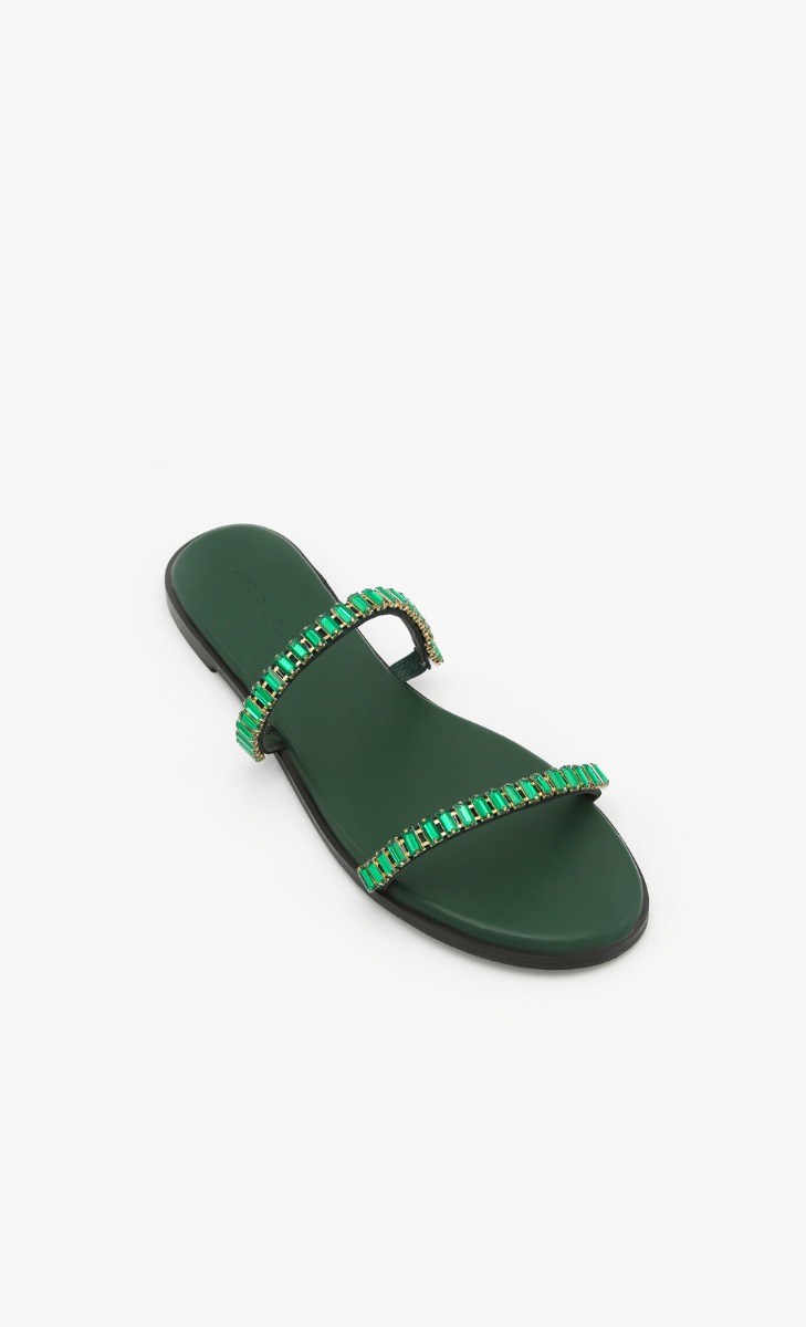 Meghan Embellished Sandals In Green