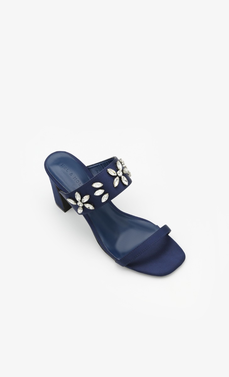 Lena Embellished Heels In Navy