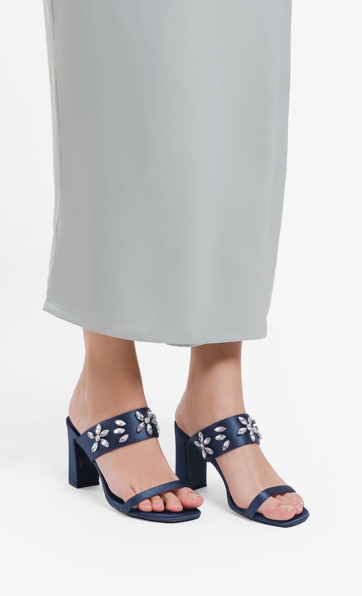 Lena Embellished Heels In Navy image 2