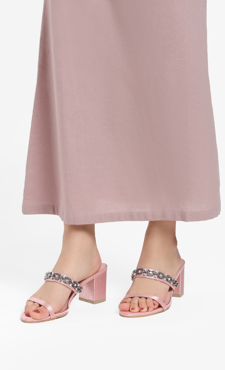 Meghan Embellished Heels In Pink