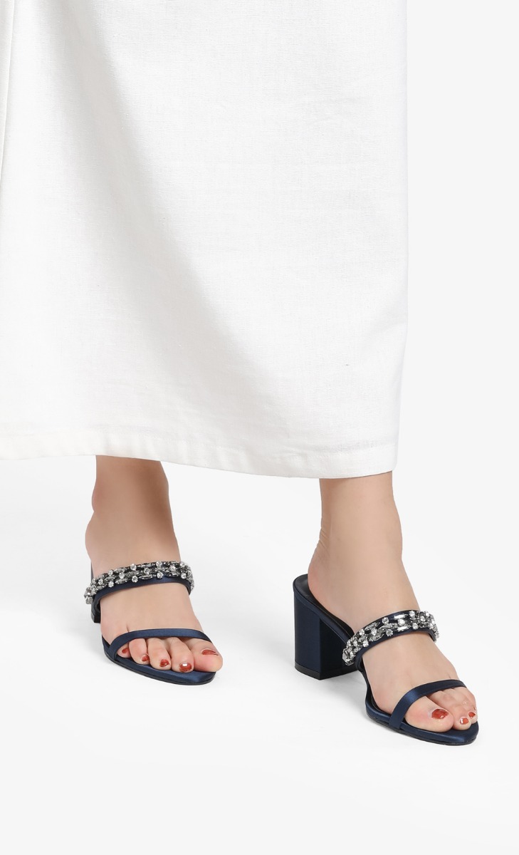 Meghan Embellished Heels In Navy image 2