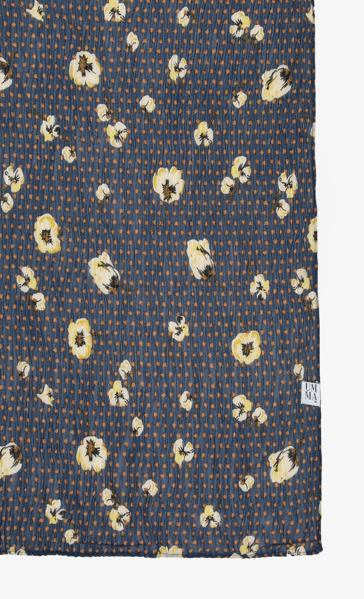 The Wave Pleated Scarf in Quince Blue image 2