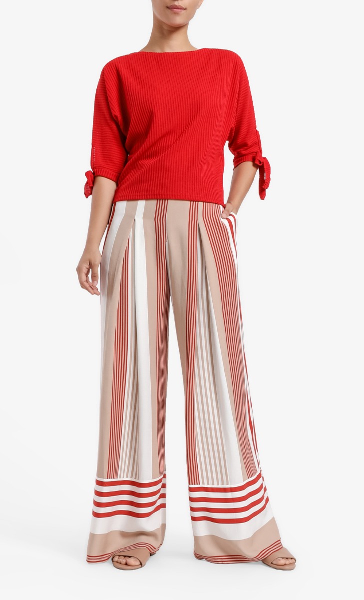 Khloe Long Sleeve Shirt in Red