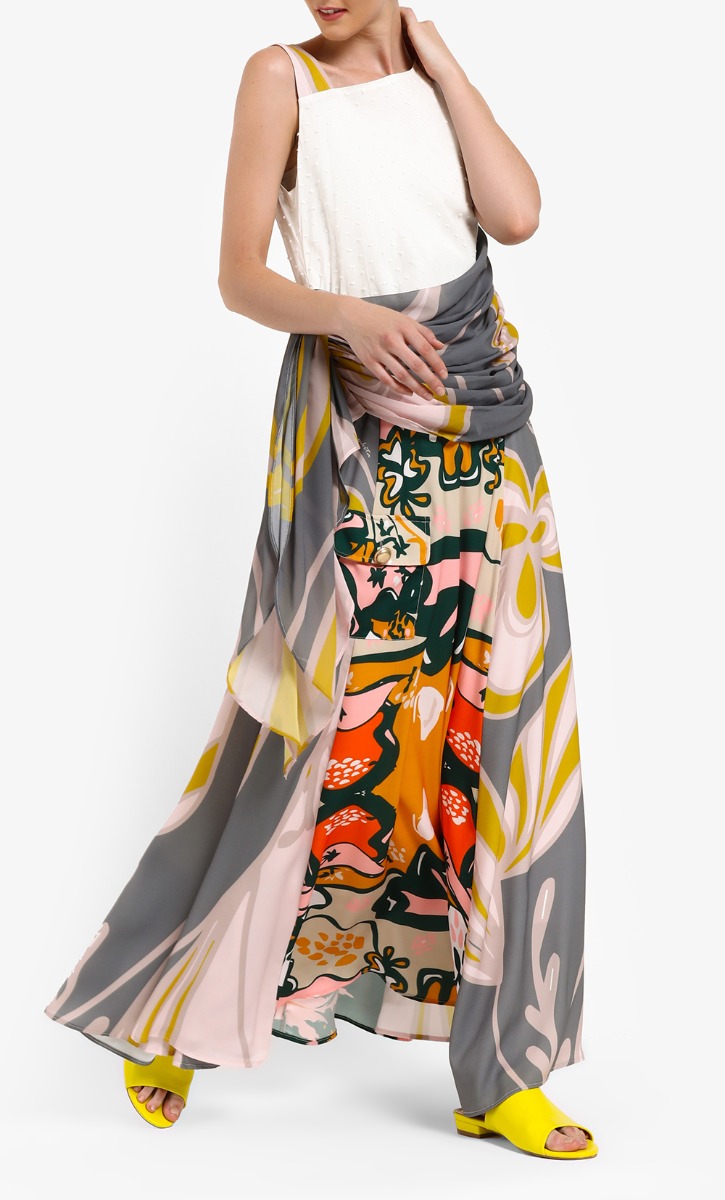 Heywood A-line Printed Skirt in Green